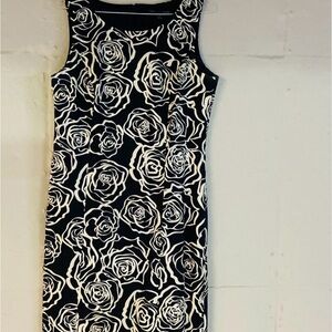 Brooks Brothers Black and White Sheath Midi Dress